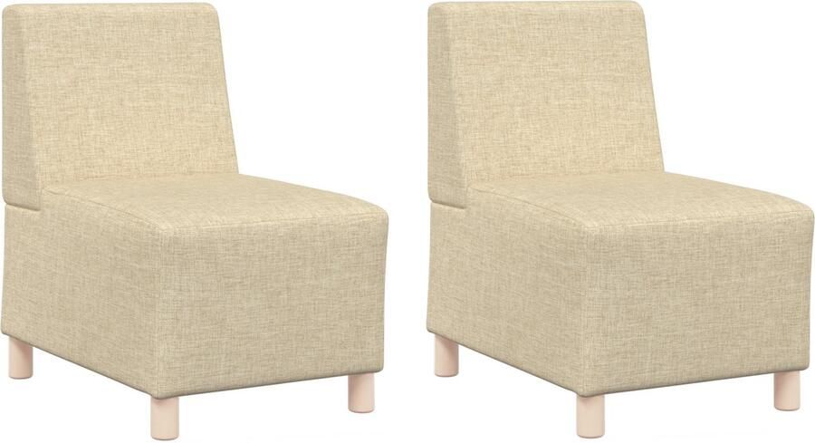 VidaXL Modulaire Sofa Eenheid Armless 2 pcs Crème 55 x 74 x 82 cm Stof