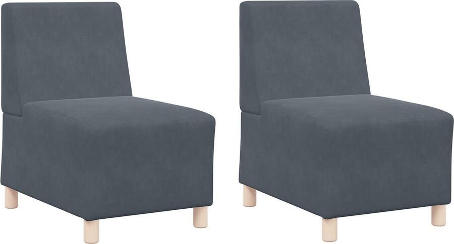 VidaXL Sofa Stoelen 2 pcs Donkergrijs 55 x 74 x 82 cm Fluweel