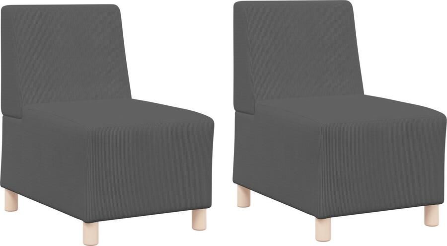 VidaXL Modulaire Sofa Eenheid Armless 2 pcs Donkergrijs