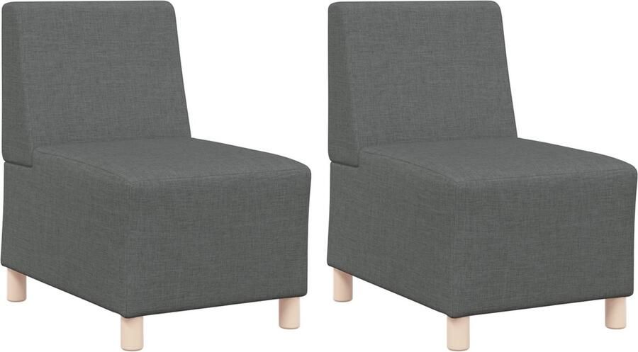 VidaXL Sofa Stoel Licht Grijs 55 cm Stof 2 pcs Donkergrijs