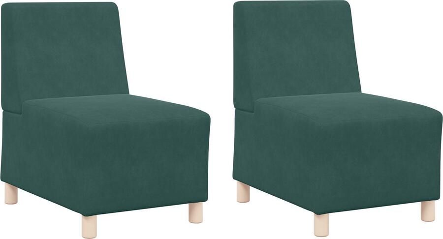 VidaXL Sofa Stoelen 2 pcs Donkergroen 55 x 74 x 82 cm Fluweel