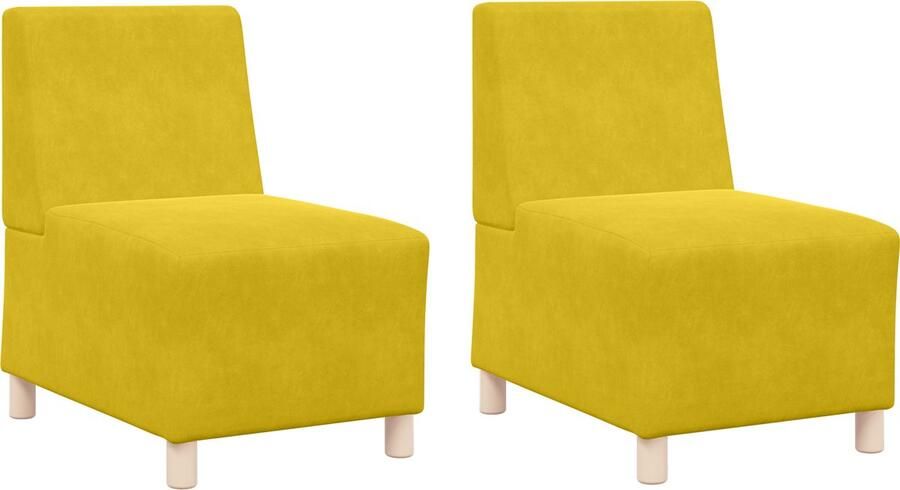 VidaXL Modulaire Sofa Eenheid Armless 2 pcs Geel 55 x 74 x 82 cm