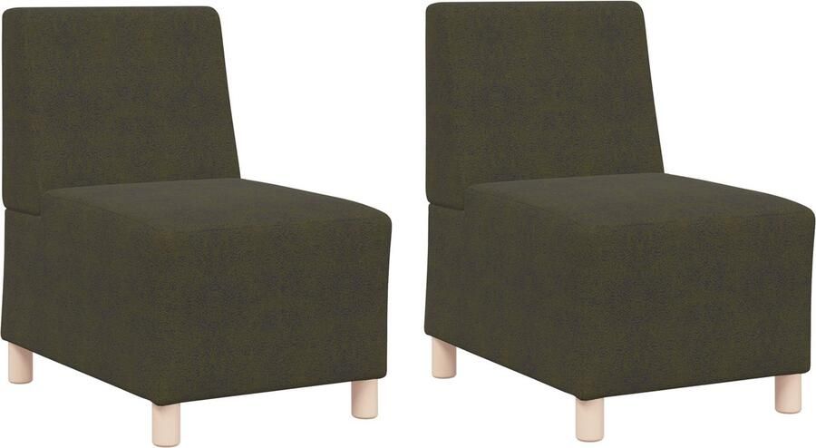 VidaXL Modulaire Sofa Eenheid Armless 2 pcs Groen 55 x 74 x 82 cm