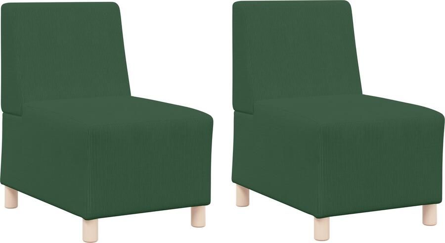 VidaXL Modulaire Sofa Eenheid Armless 2 pcs Jungle Groen