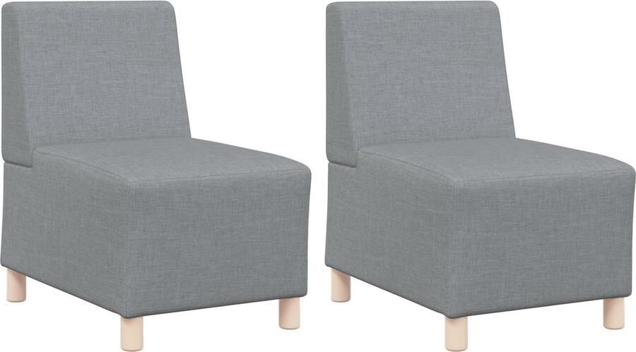 VidaXL Modulaire Sofa Eenheid Armless 2 pcs Lichtgrijs 55 x 74 x 82 cm