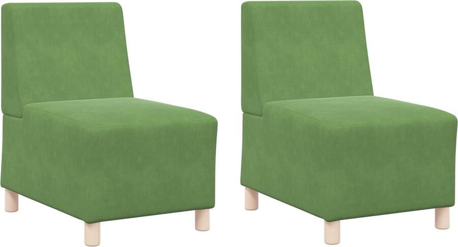 VidaXL Modulaire Sofa Eenheid Armless 2 pcs Lichtgroen 55 x 74 x 82 cm