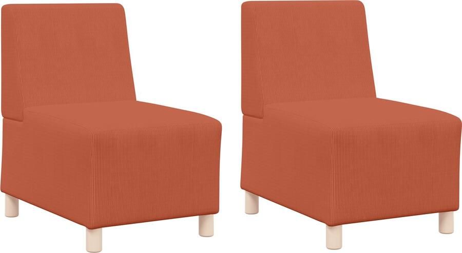 VidaXL Modulaire Sofa Eenheid Armless 2 pcs Oranje 55 x 74 x 82 cm