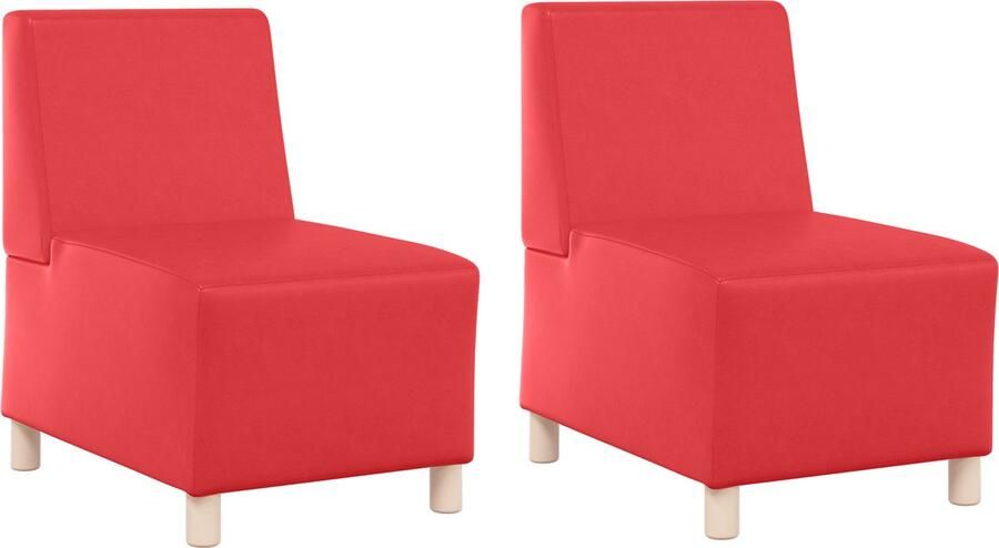 VidaXL Modulaire Sofa Eenheid Armless 2 pcs Rood 55 x 74 x 82 cm