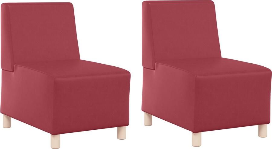 VidaXL Modulaire Sofa Eenheid Armless 2 pcs Wijnrood 55 x 74 x 82 cm