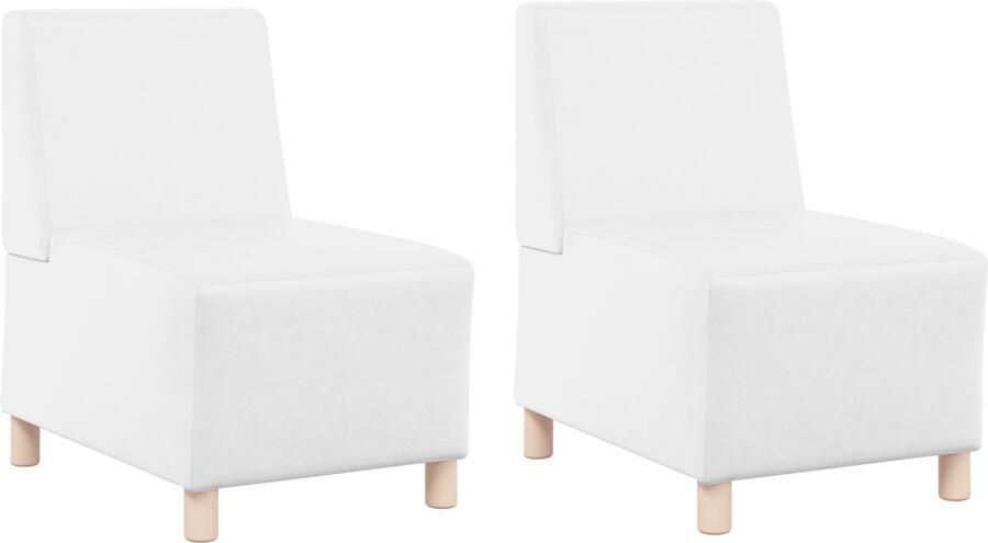 VidaXL Modulaire Sofa Eenheid Armless 2 pcs Wit 55 x 74 x 82 cm