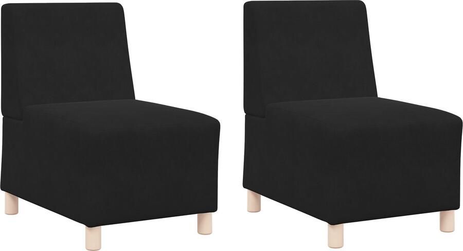 VidaXL Modulaire Sofa Eenheid Armless 2 pcs Zwart 55 x 74 x 82 cm