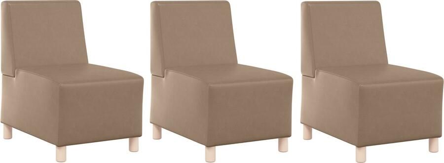 VidaXL Modulaire Sofa Eenheid Armless 3 pcs Cappuccino 55 x 74 x 82 cm