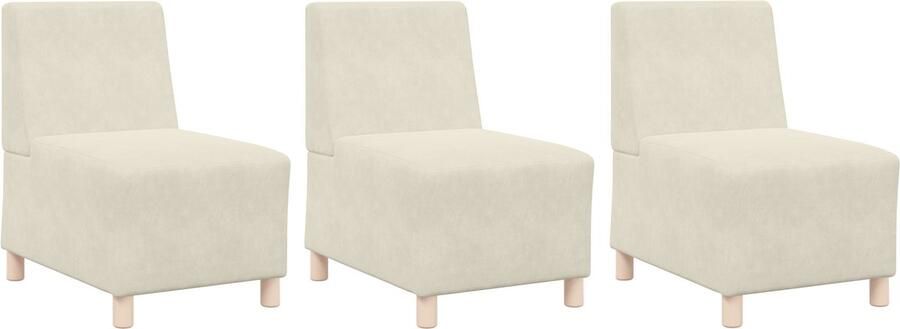 VidaXL Modulaire Sofa Eenheid Armless 3 pcs Crème 55 x 74 x 82 cm