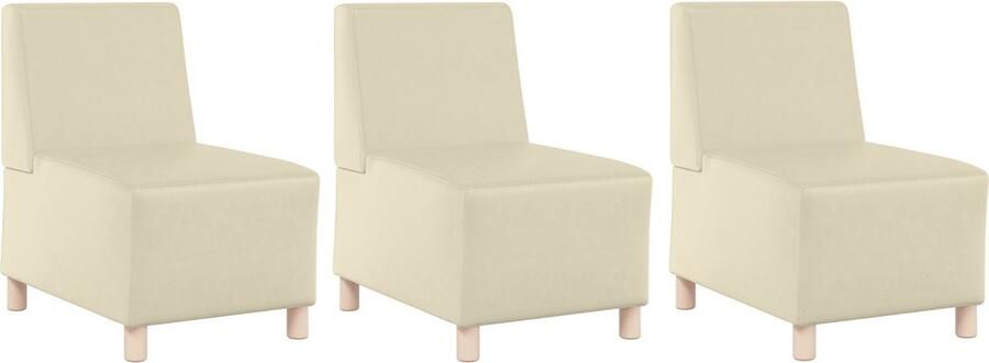 VidaXL Modulaire Sofa Eenheid Armless 3 pcs Crème 55 x 74 x 82 cm