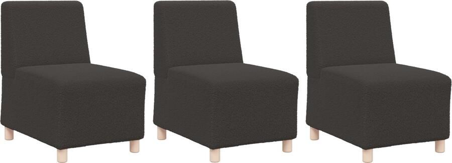 VidaXL Sofa Stoel 3 pcs Donkergrijs 55 x 74 x 82 cm Katoenen stof