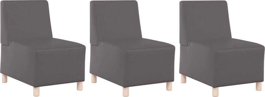 VidaXL Modulaire Sofa Eenheid Armless 3 pcs Grijs 55 x 74 x 82 cm