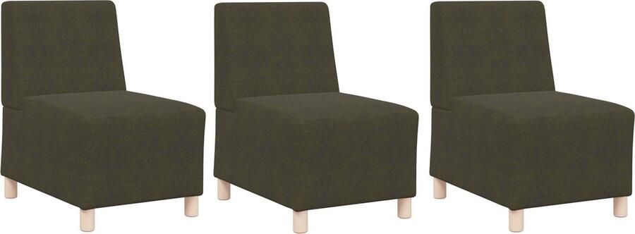 VidaXL Modulaire Sofa Eenheid Armless 3 pcs Groen 55 x 74 x 82 cm