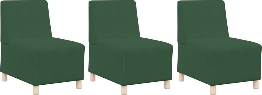VidaXL Modulaire Sofa Eenheid Armless 3 pcs Jungle groen