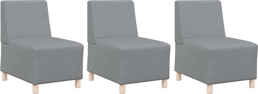 VidaXL Modulaire Sofa Eenheid Armless 3 pcs Lichtgrijs 55 x 74 x 82 cm