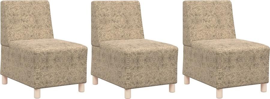 VidaXL Modulaire Sofa Eenheid Armless 3 pcs Lichtgrijs 55 x 74 x 82 cm