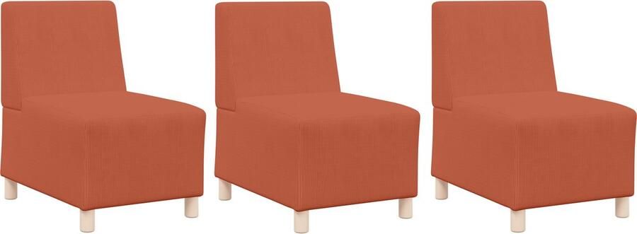 VidaXL Modulaire Sofa Eenheid Armless 3 pcs Oranje 55 x 74 x 82 cm