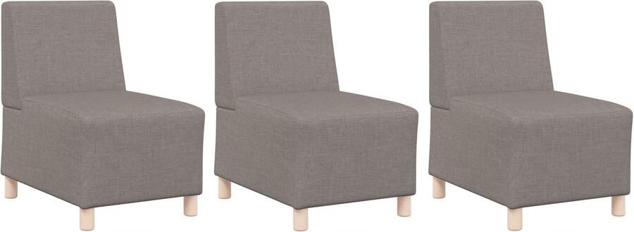 VidaXL Modulaire Sofa Eenheid Armless 3 pcs Taupe 55 x 74 x 82 cm Stof