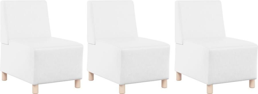 VidaXL Modulaire Sofa Eenheid Armless 3 pcs Wit 55 x 74 x 82 cm