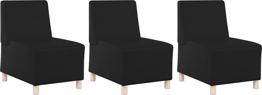 VidaXL Modulaire Sofa Eenheid Armless 3 pcs Zwart 55 x 74 x 82 cm