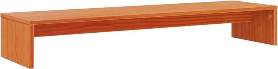 VidaXL Monitorstandaard 100x27x15 cm massief grenenhout wasbruin