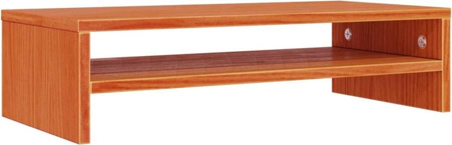 VidaXL Monitorstandaard 50x24x13 cm massief grenenhout wasbruin