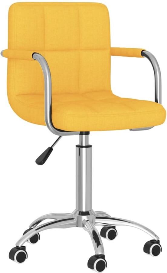 VidaXL Mosterdgele Draaibare Kantoorstoel Eetkamerstoel Eetkamerstoelen Keukenstoelen Keukenstoel
