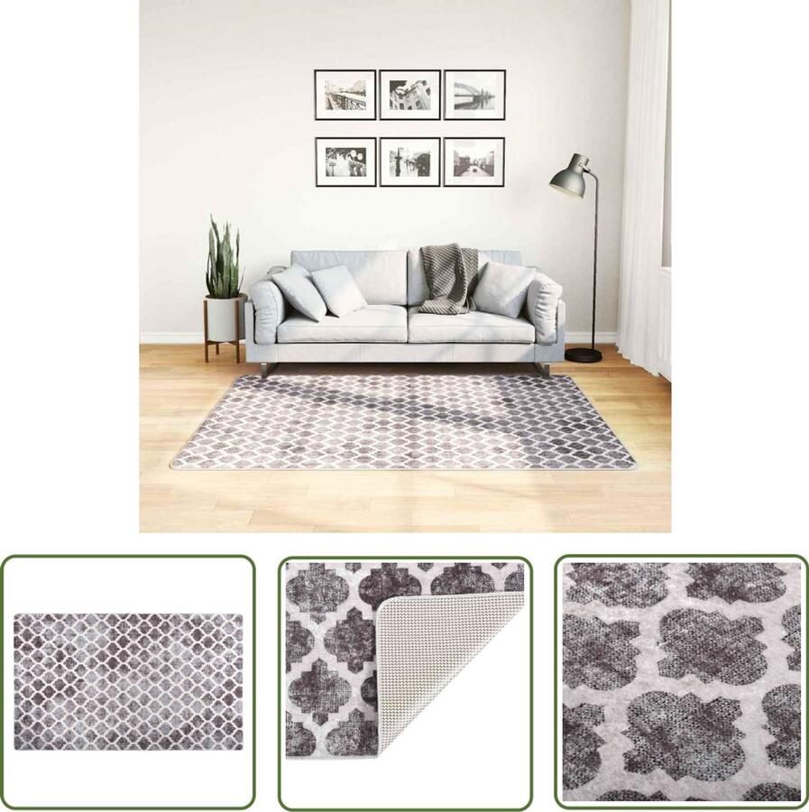 The Living Store Vloerkleed Meerkleurig 120 x 170 cm Zachte digitale bedrukte fluweel 4 mm poolhoogte Anti-slip PVC-onderkant Vloerkleed Multicoloured Digitale Print Fluweel Anti Slip