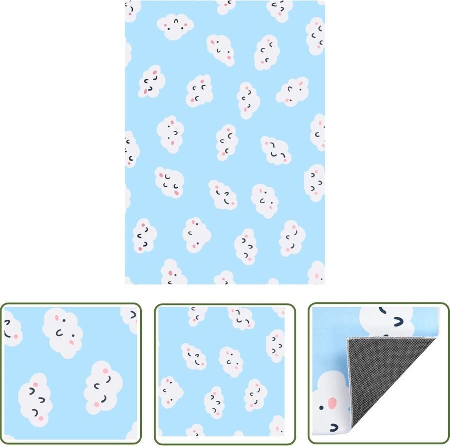 The Living Store Vloerkleed met print 160x230 cm stof meerkleurig Vloerkleed Multikleuren Vloerkleed Tapijten Woon Accessoires Living Room Decor