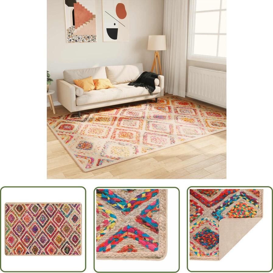 The Living Store Vloerkleed Meerkleurig Digitaal Bedrukt Fluweel 160 x 230 cm 100% Polyester Geluidsabsorberend Vloerkleed Multikleuren Vloerkleed Digitale Print Fluweel Vloerkleed Geluid Absorberend Vloerkleed