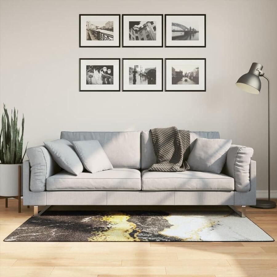 The Living Store Vloerkleed Meerkleurig 80x150 cm Fluweel Anti-slip onderkant Vloerkleed Multikleuren Vloerkleed Fluweel Vloerkleed Anti Slip Vloerkleed Warm Gevoel Vloerkleed