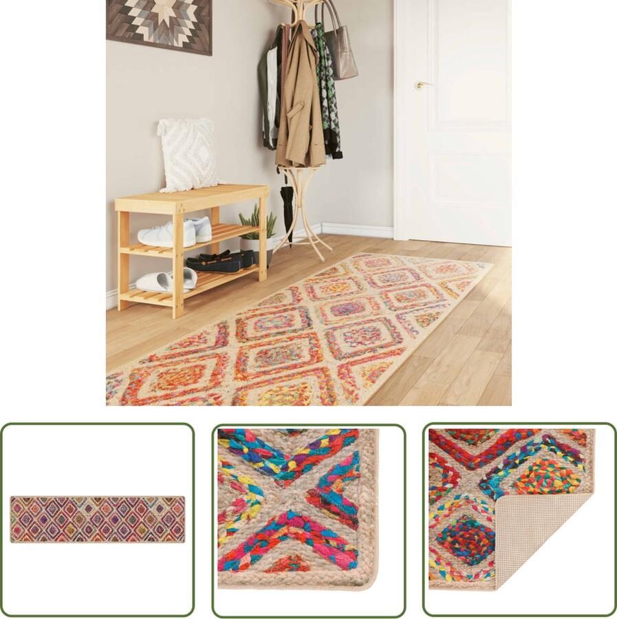 The Living Store Vloerkleed Meerkleurig 80x300 cm Zacht digitaal bedrukt fluweel Vloerkleed Multikleuren Vloerkleed Digitale Print Vloerkleed Fluweel Vloerkleed Anti Slip Vloerkleed
