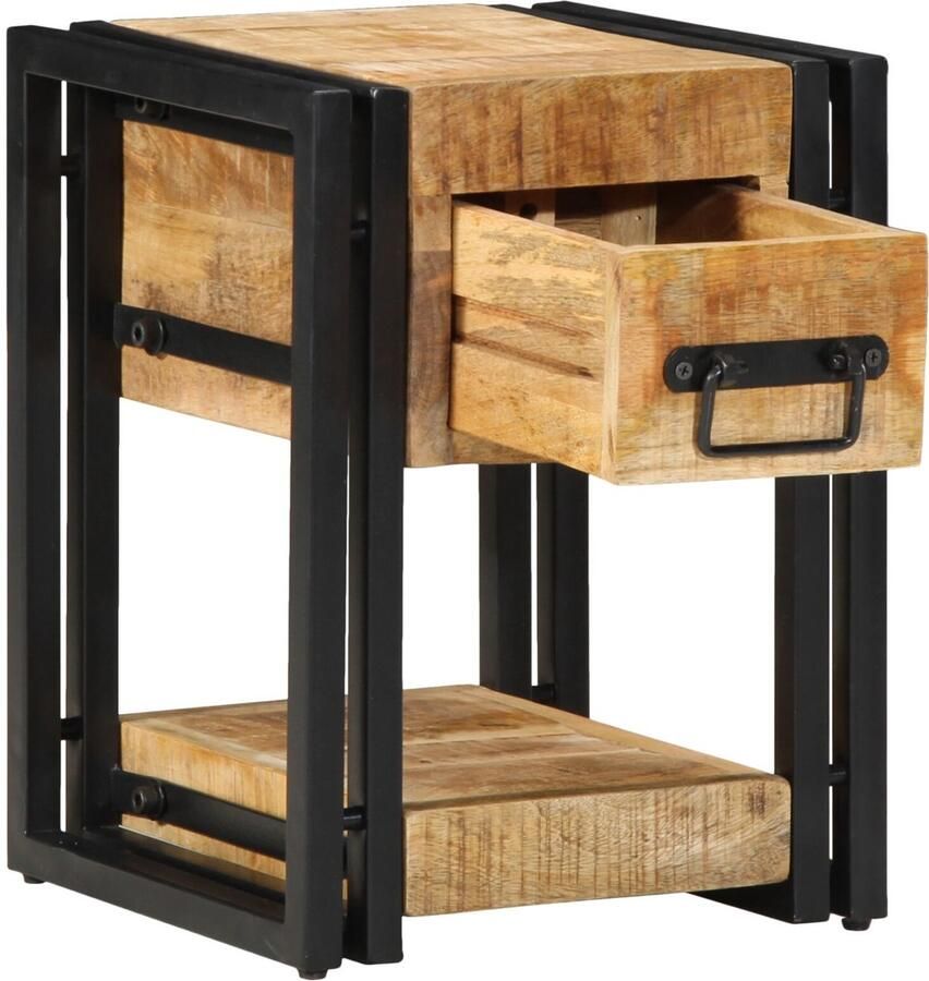 VidaXL Nachtkastje met lade Bruin 30 x 30 x 40 cm massief mangohout