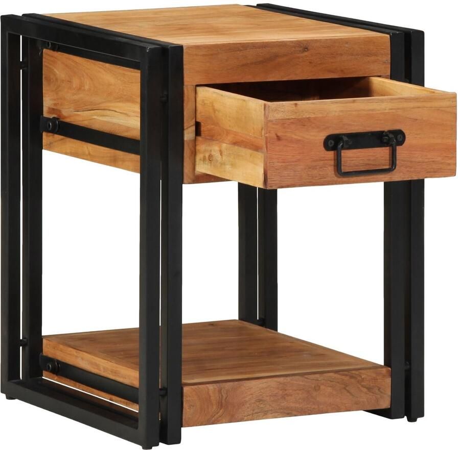 VidaXL Nachtkastje met lade Bruin 40 x 40 x 50 cm Massief acaciahout