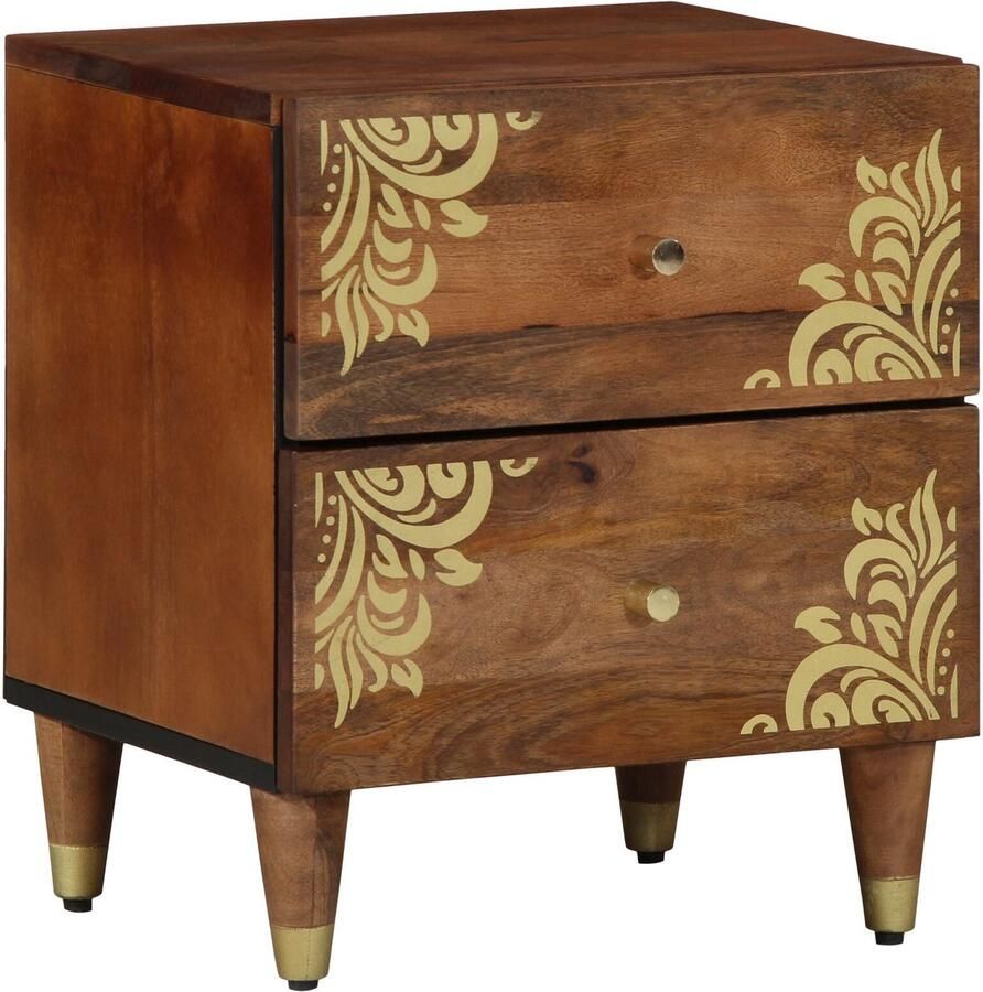 VidaXL Nachtkast Honingbruin Massief sheeshamhout 40 x 33 x 46 cm - Foto 2