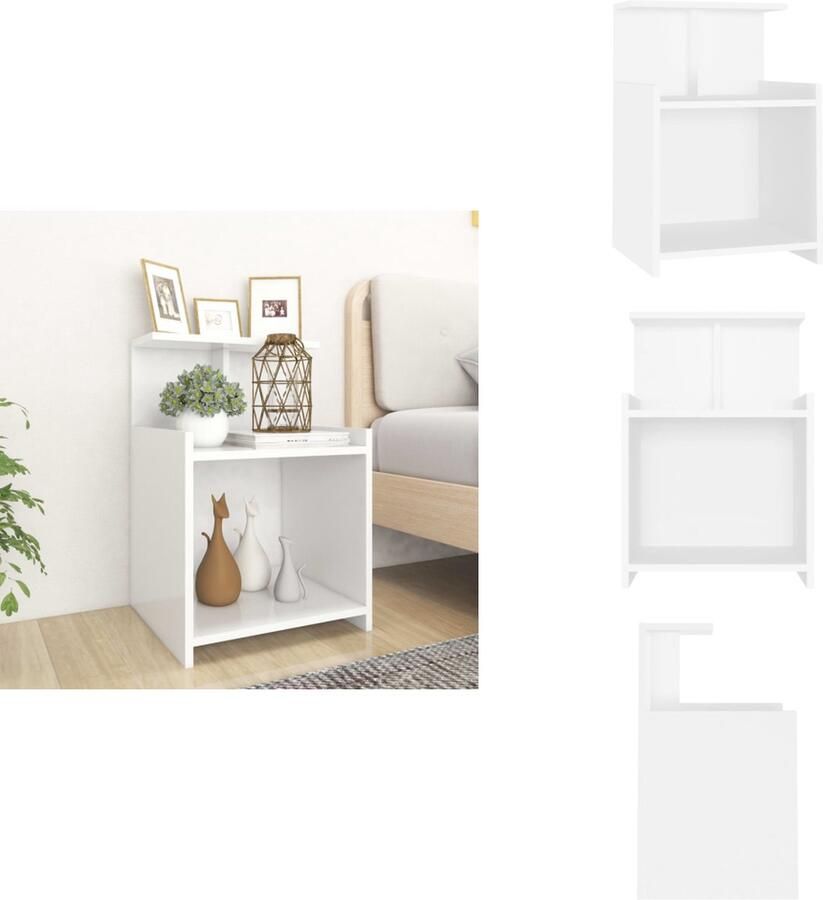 VidaXL Nachtkast Nachtkastje Nachtkastjes Bedkast Nachtkastje 40x35x60 cm bewerkt hout wit