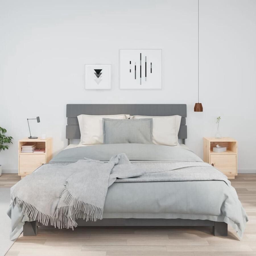 VidaXL Nachtkastjes 2 st 40x34x55 cm massief grenenhout Nachtkastjes Nachtkast Meubel Grenenhout Bruine Kleur