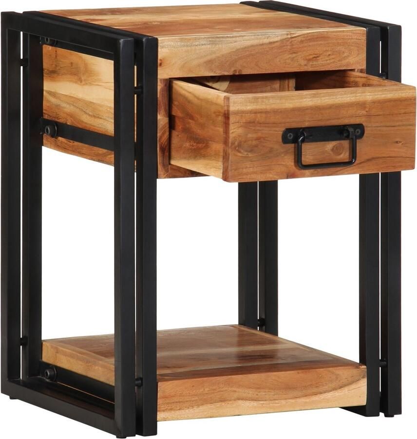 VidaXL Nachtkastje 2 pcs Bruin 40 x 35 x 50 cm Massief acaciahout