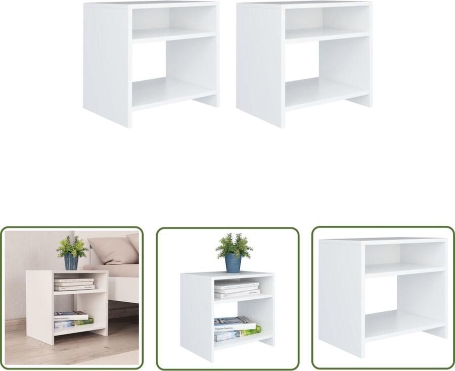 The Living Store Nachtkastje Set Klassieke Charme Meubilair Afmetingen- 40 x 30 x 40 cm Materiaal- Bewerkt Hout Kleur- Wit Nachtkastje Nachtkasten Meubilair Houten Meubels Kamerinrichting