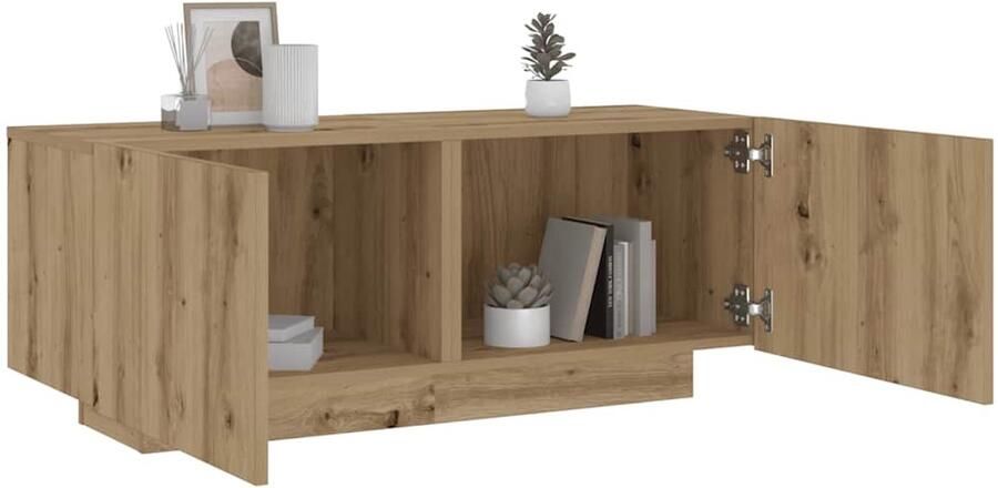 VidaXL Nachtkastje 100x35x40 cm bewerkt hout artisanaal eikenkleur