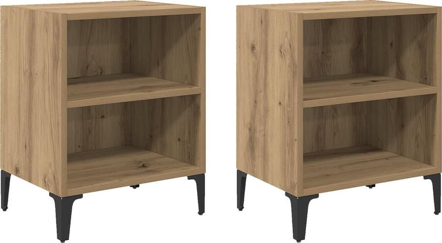 VidaXL Nachtkastjes 2 stuks Ambachtelijk Eiken 40x30x50 cm Engineered Hout
