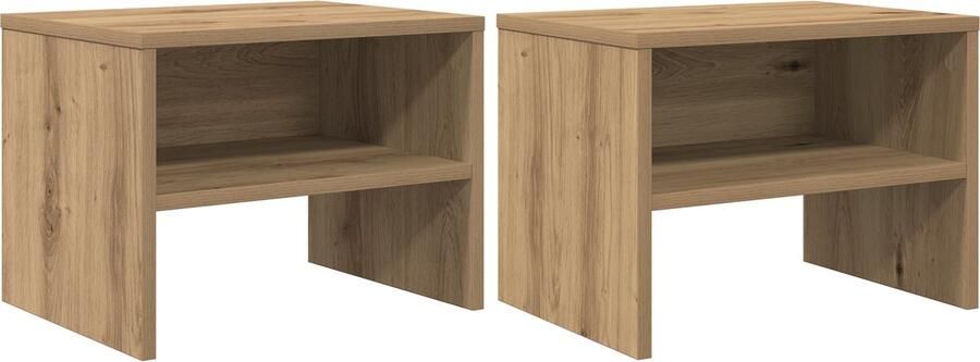VidaXL Nachtkastje 2 pcs artisanaal eikenkleurig 40 x 40 x 30 cm
