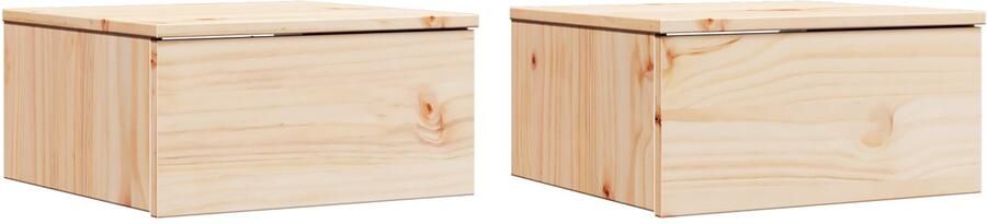 VidaXL Nachtkastje 2 pcs Bruin 37 x 35 x 18.5 cm Massief grenenhout