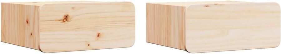 VidaXL Nachtkastje 2 pcs Bruin 39 x 34 x 16.5 cm Massief grenenhout