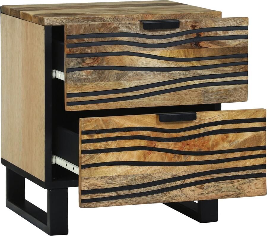 VidaXL Nachtkastjes 2 stuks 40x33.5x46 cm Massief Hout Mangohout en Samengesteld Hout