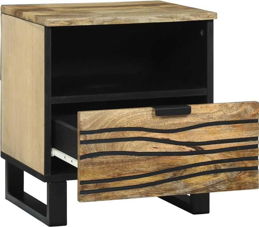 VidaXL Nachtkasten Set van 2 40 x 33 x 46 cm Gemaakt van Massief Mango Hout